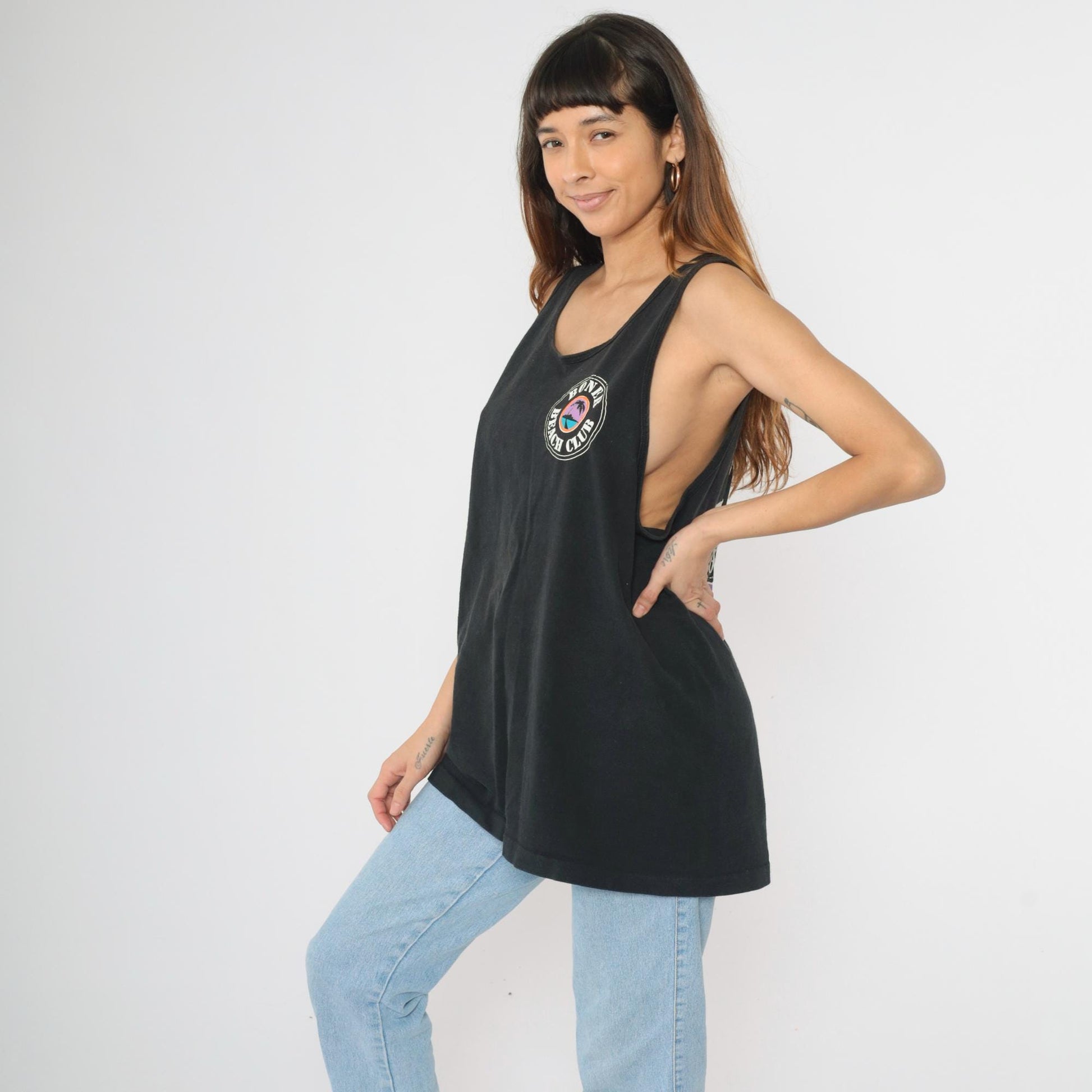 90s Brandmeier's Boner Beach Club Tank Top Chicago Loop FM 98 Black XXL
