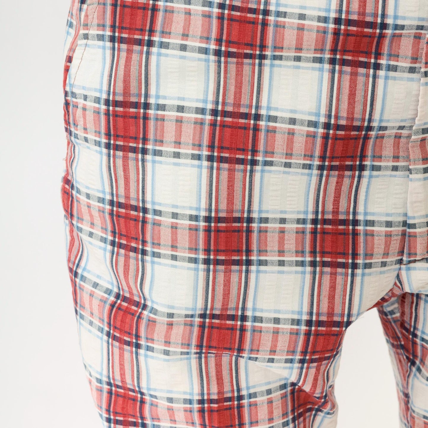 70s Haggar Plaid Trousers Red White Blue High Waisted Straight Leg Men's 34