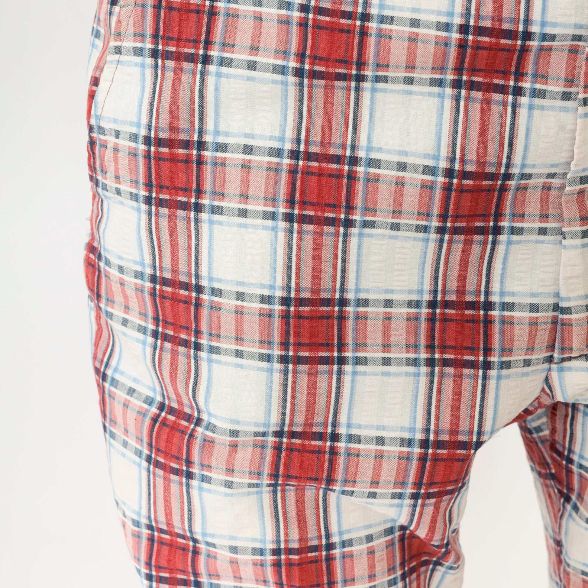 70s Haggar Plaid Trousers Red White Blue High Waisted Straight Leg Men's 34