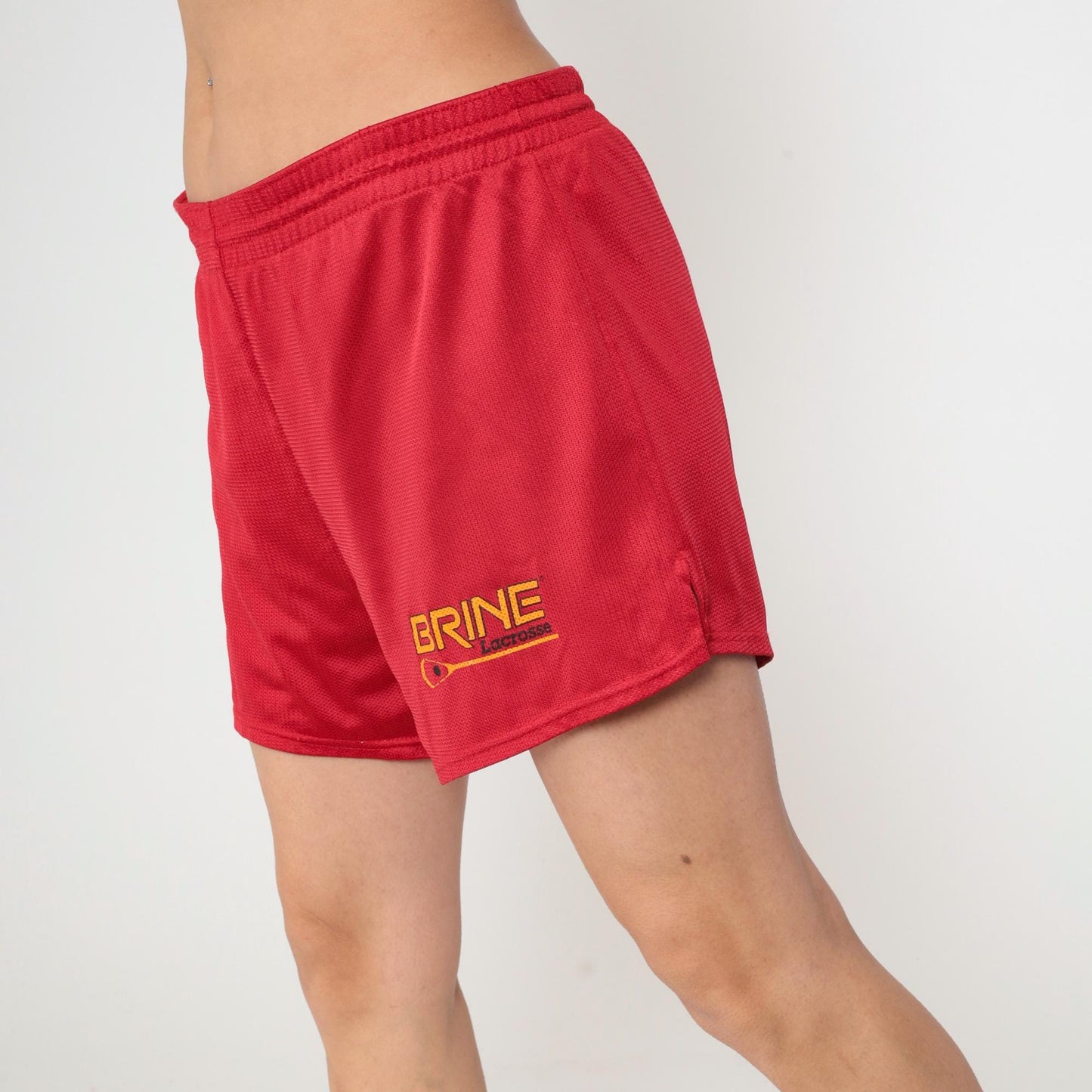 90s Brine Lacrosse Shorts Red Mesh Nylon Drawstring Extra Large XL