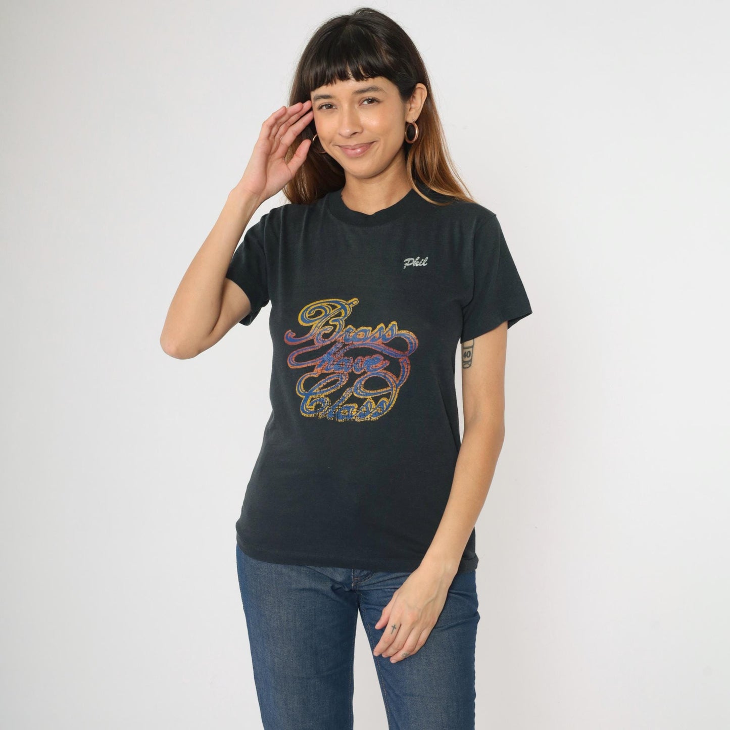 80s Brass Have Class Graphic T-Shirt Black Single Stitch Small