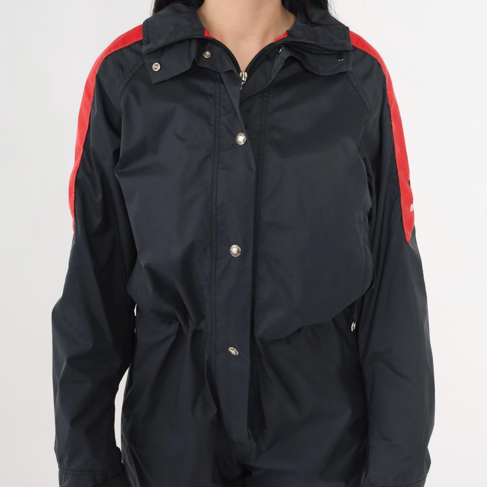 90s North Face Extreme Gore-Tex Ski Suit Black Red One-Piece Snowsuit Medium