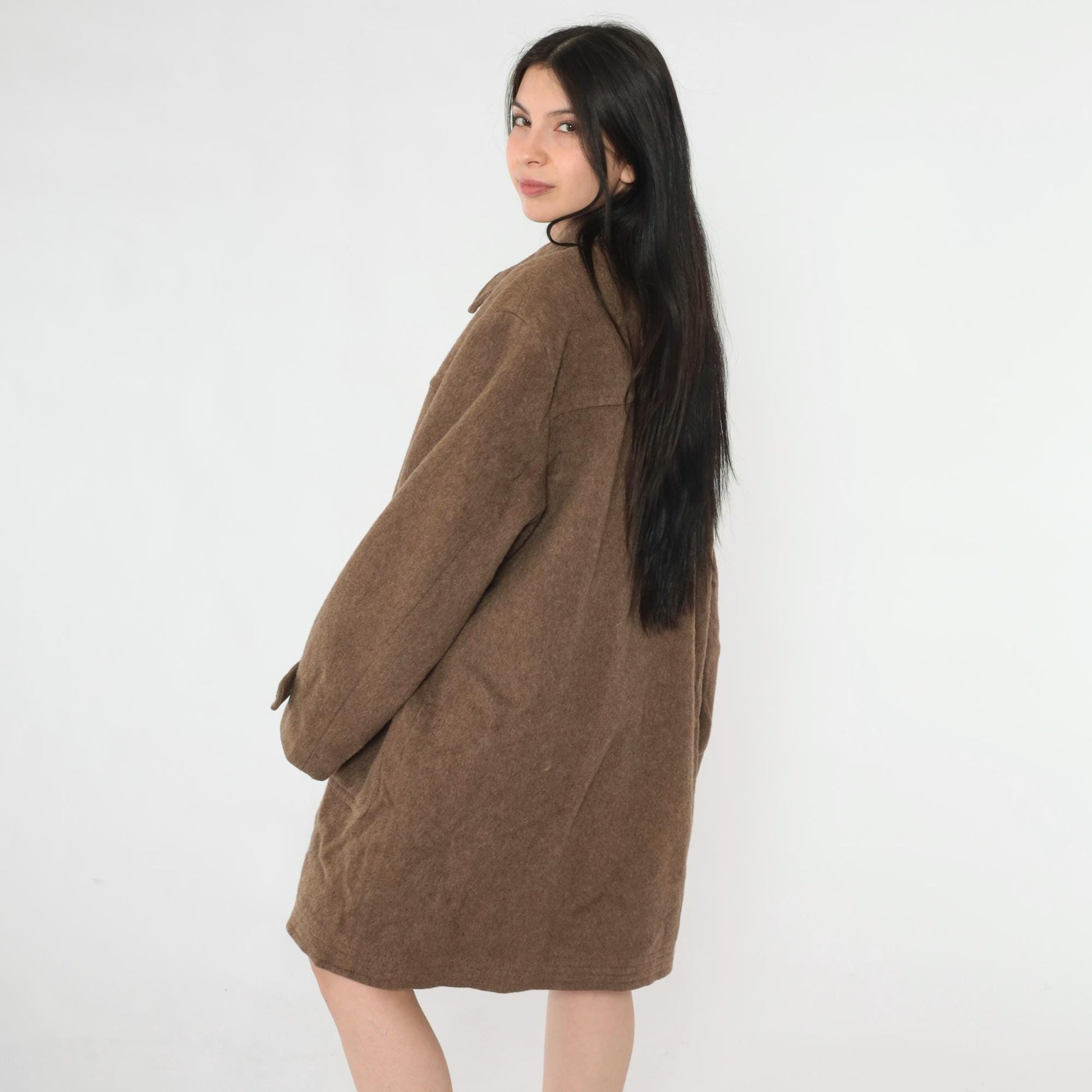 70s Loden King Alpine Wool Duffle Coat Brown Toggle Button Overcoat XL