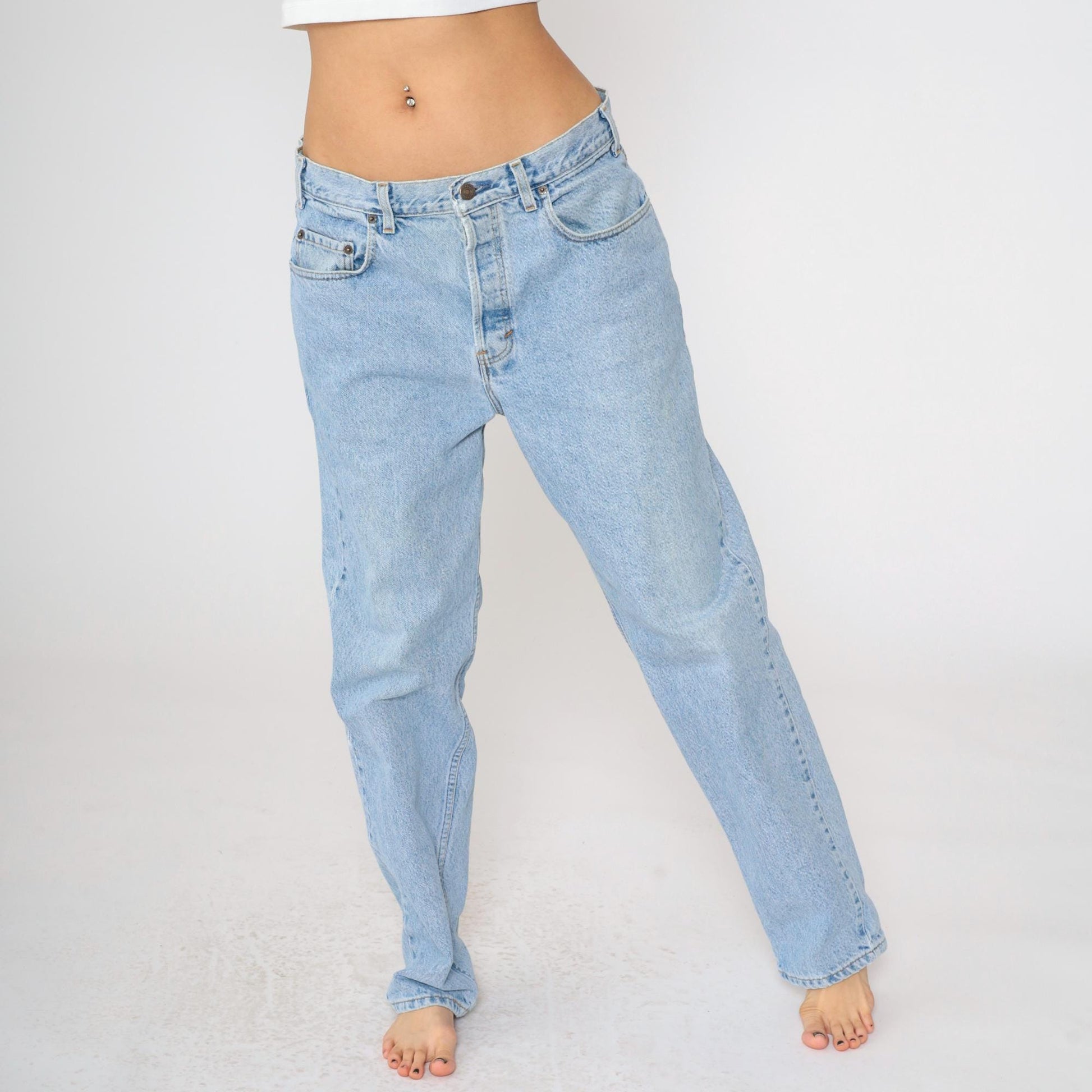 90s Gap Easy Fit High Rise Straight Leg Jeans Blue Denim 36x32