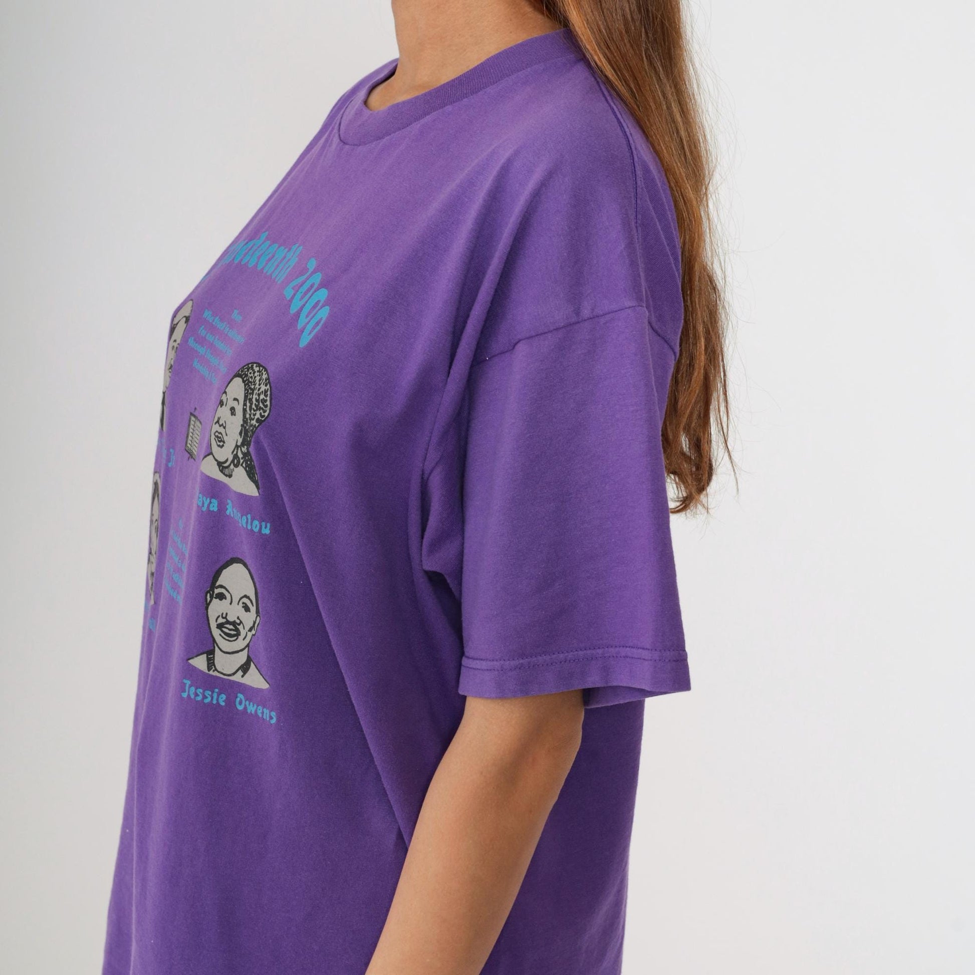 90s Juneteenth 2000 Graphic T-Shirt Purple Maya Angelou Historical Tee Large L