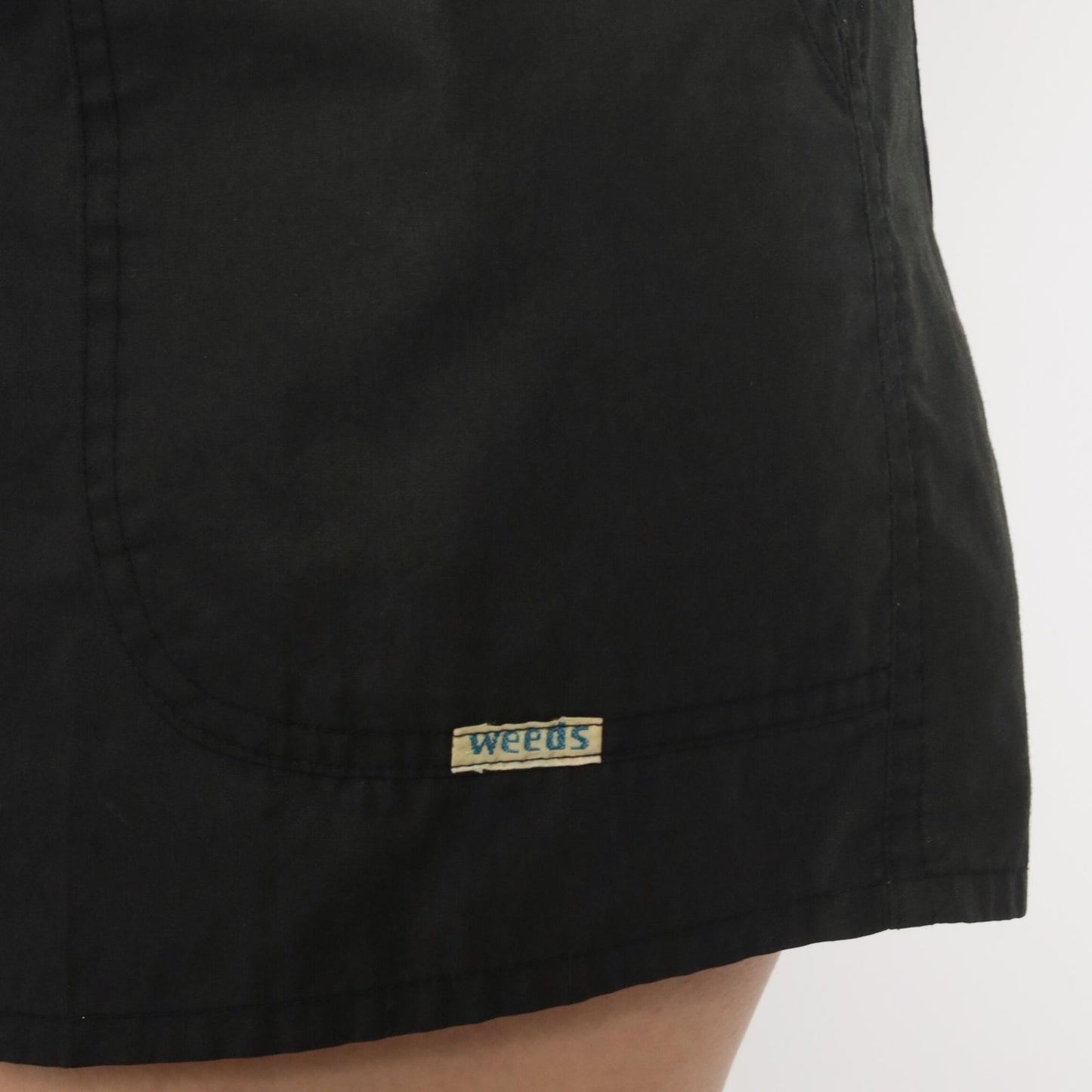 80s Weeds Black Shorts High Waist Elastic Back Pockets Medium 34