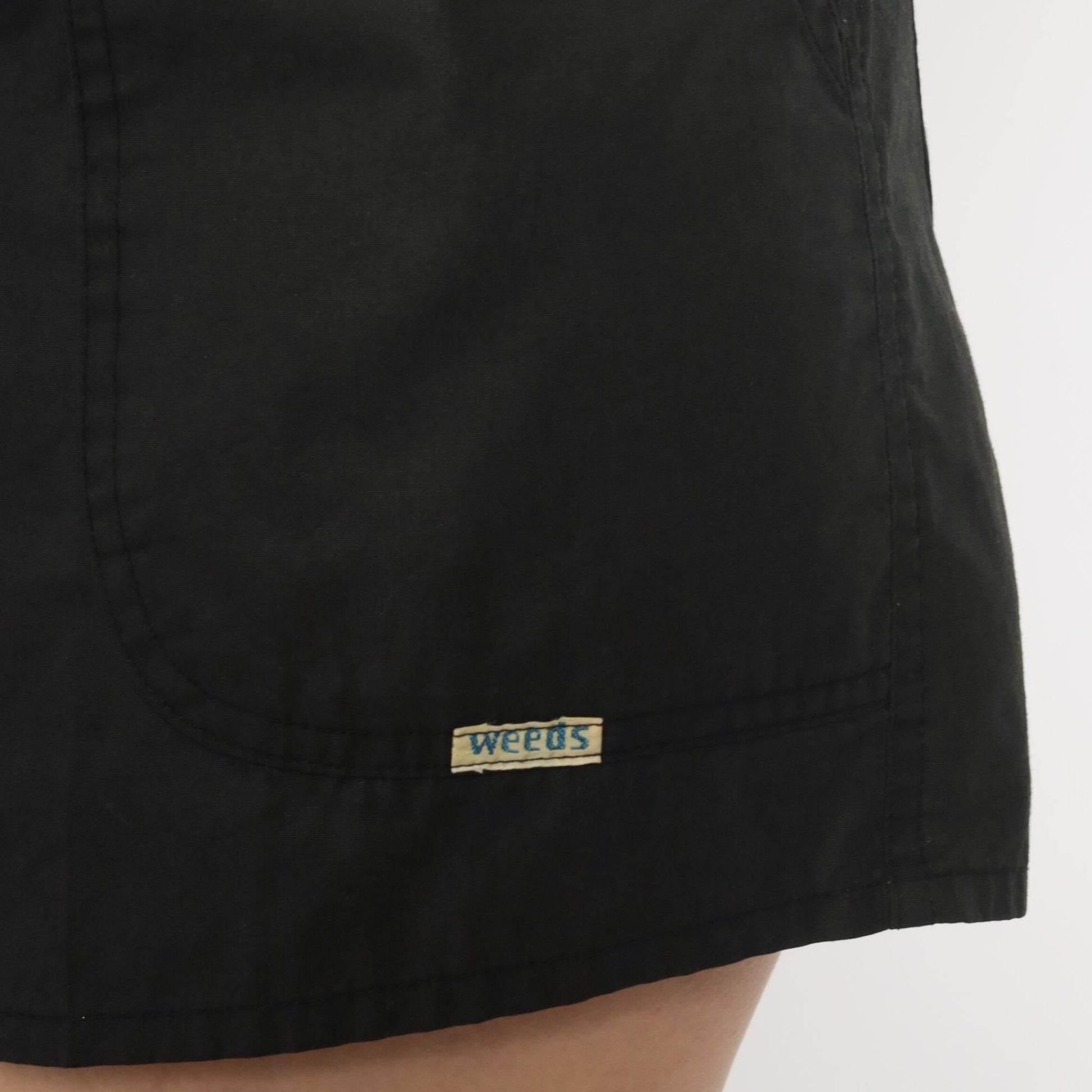 80s Weeds Black Shorts High Waist Elastic Back Pockets Medium 34