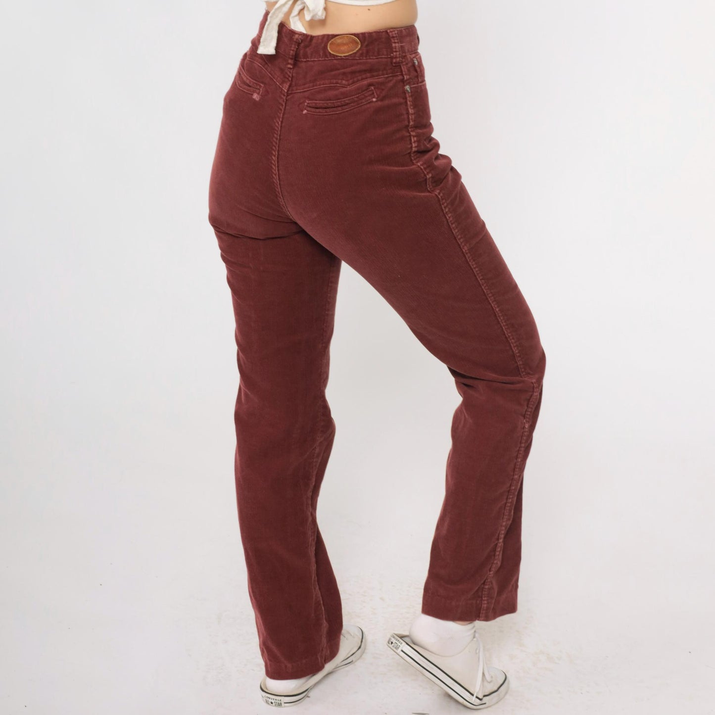 70s Chemin De Fer Corduroy Pants Redwood Brown High Waisted Straight Leg Extra Small