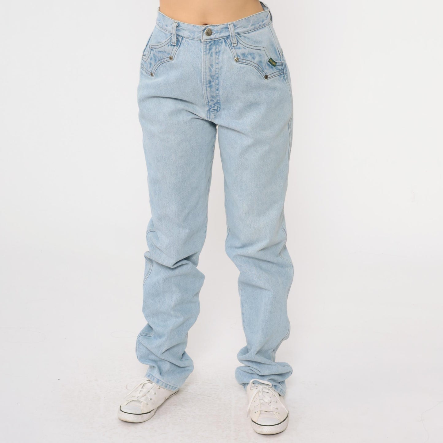 90s Rockies Light Blue Denim High Waist Straight Leg Jeans Small