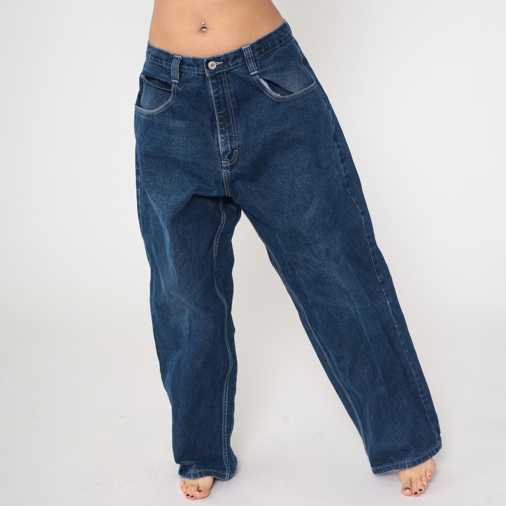 Y2K South Pole Dark Wash Jeans High Rise Straight Leg Men's 36