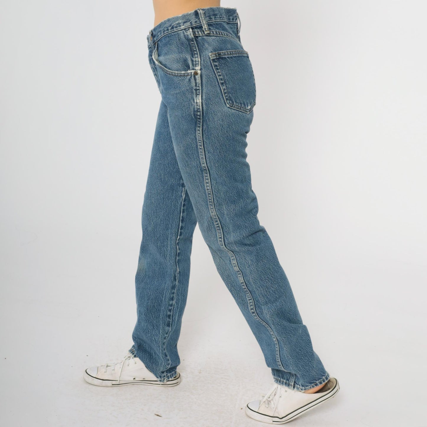90s Wrangler Straight Leg High Rise Jeans Blue Denim Small 28
