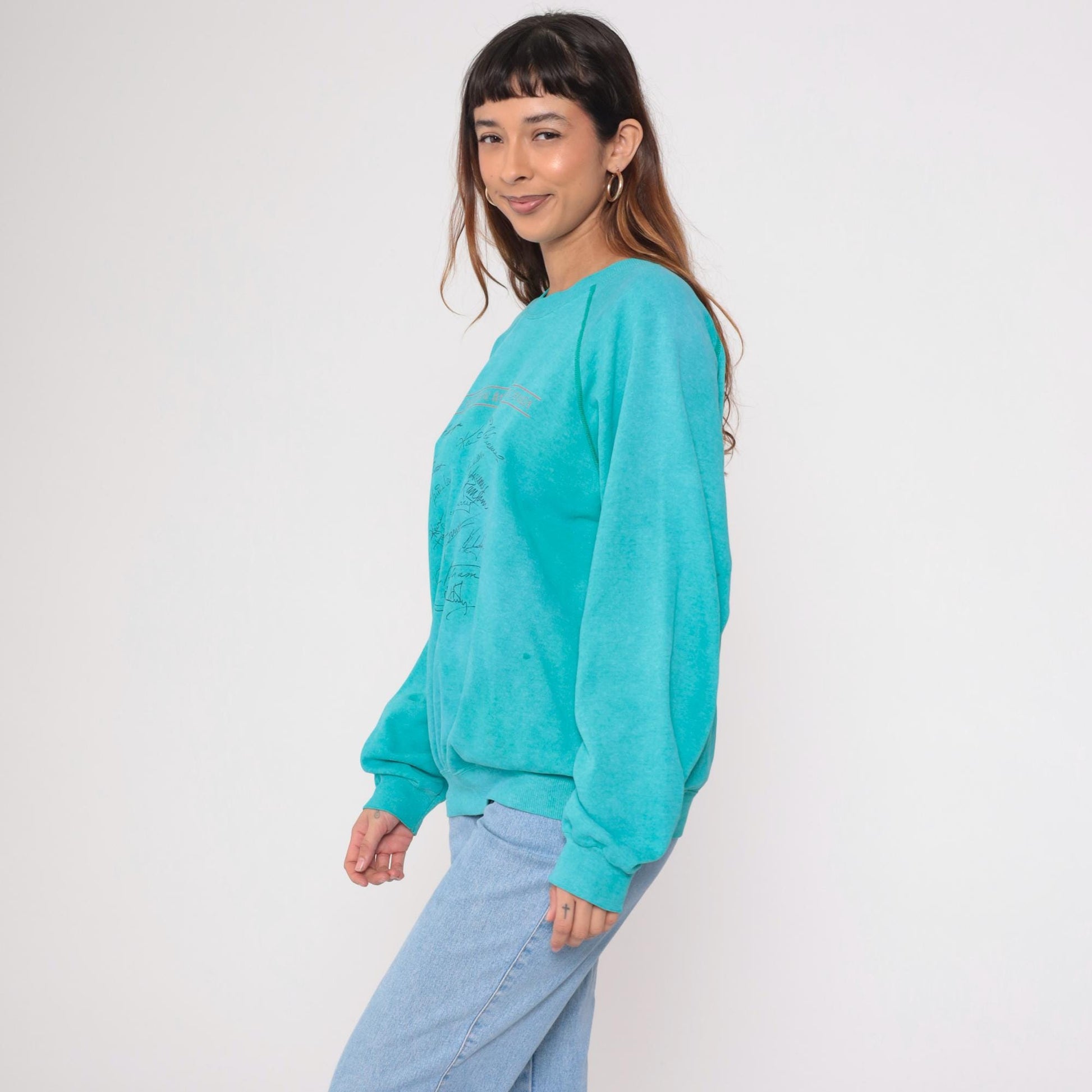 90s National Ballet of Canada Sweatshirt Turquoise Graphic Raglan Extra Large