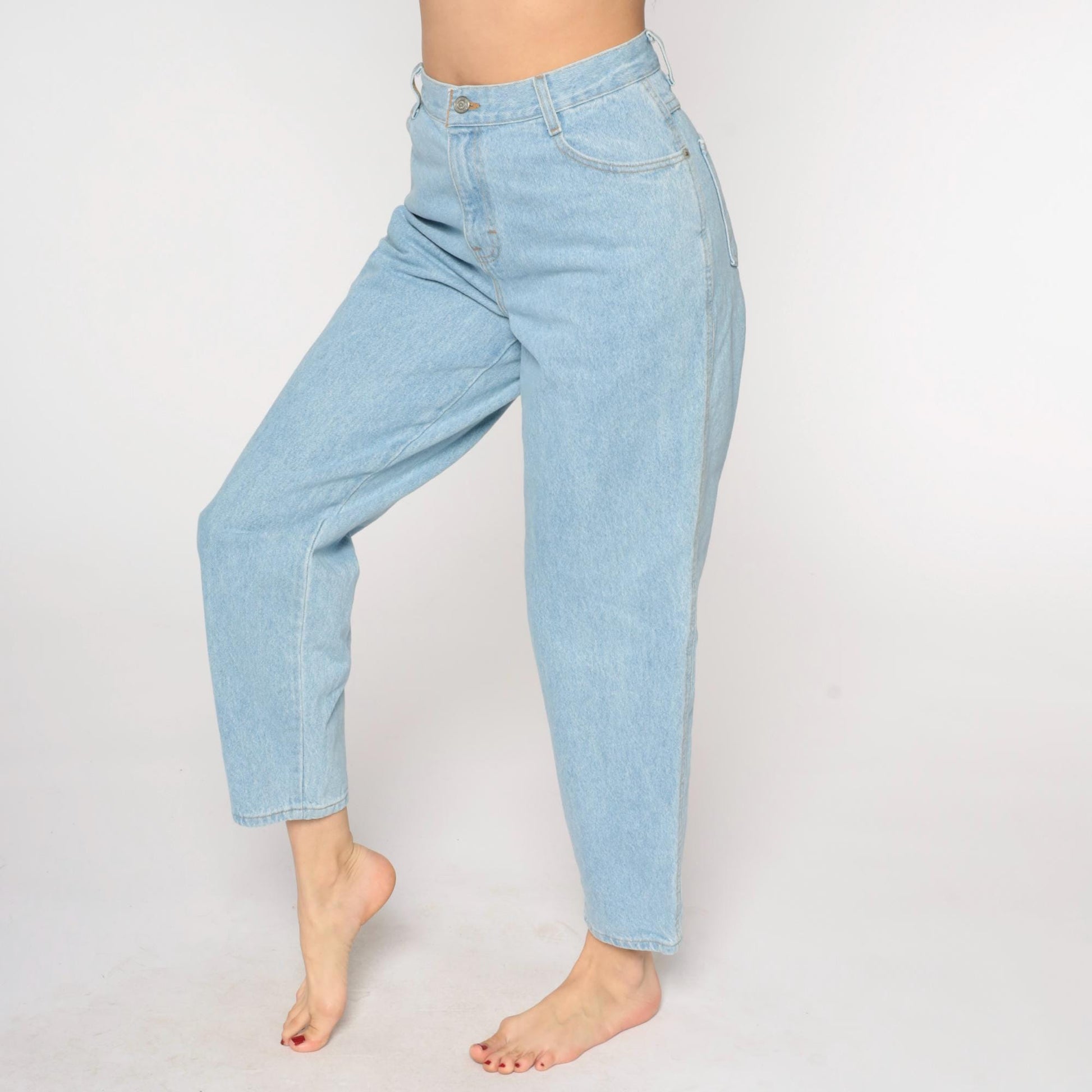 90s Gitano Mom Jeans Blue High Waisted Tapered Denim Medium