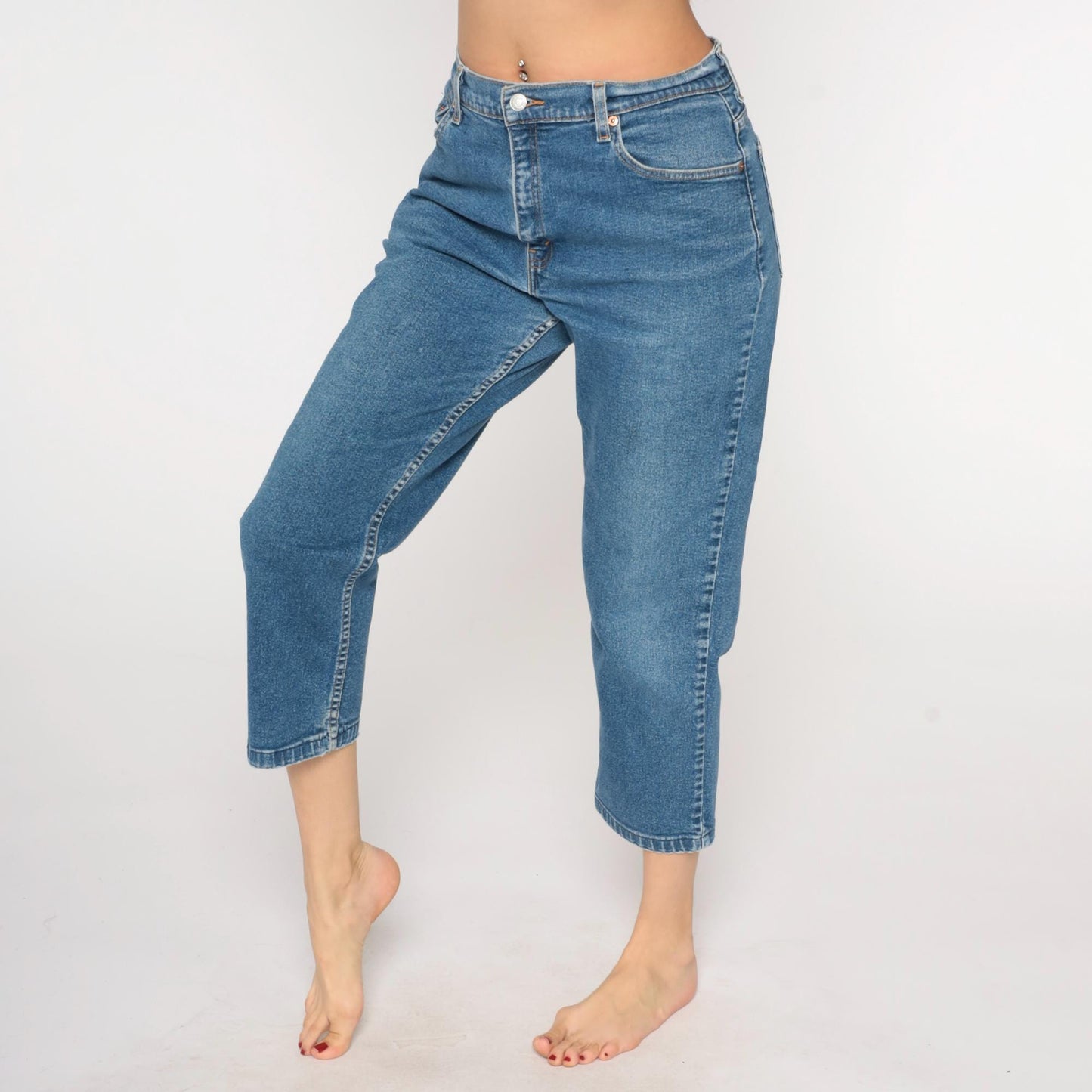 Levi's 550 Y2K High Rise Relaxed Straight Leg Jeans Blue Denim 14