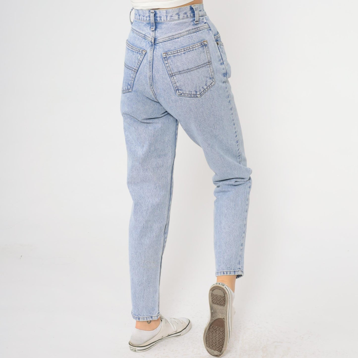 90s Rio Mom Jeans High Waisted Light Blue Denim Straight Leg Extra Small XS