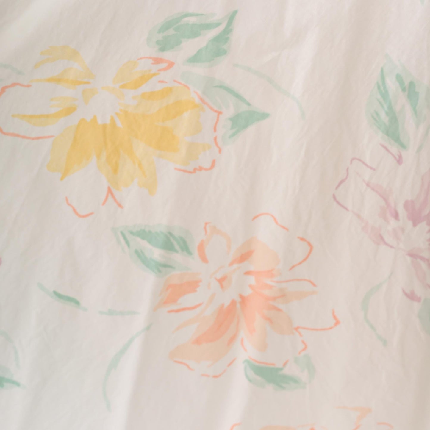 80s Carol Anderson Floral Midi Dress Pastel Watercolor Smocked Waist Small