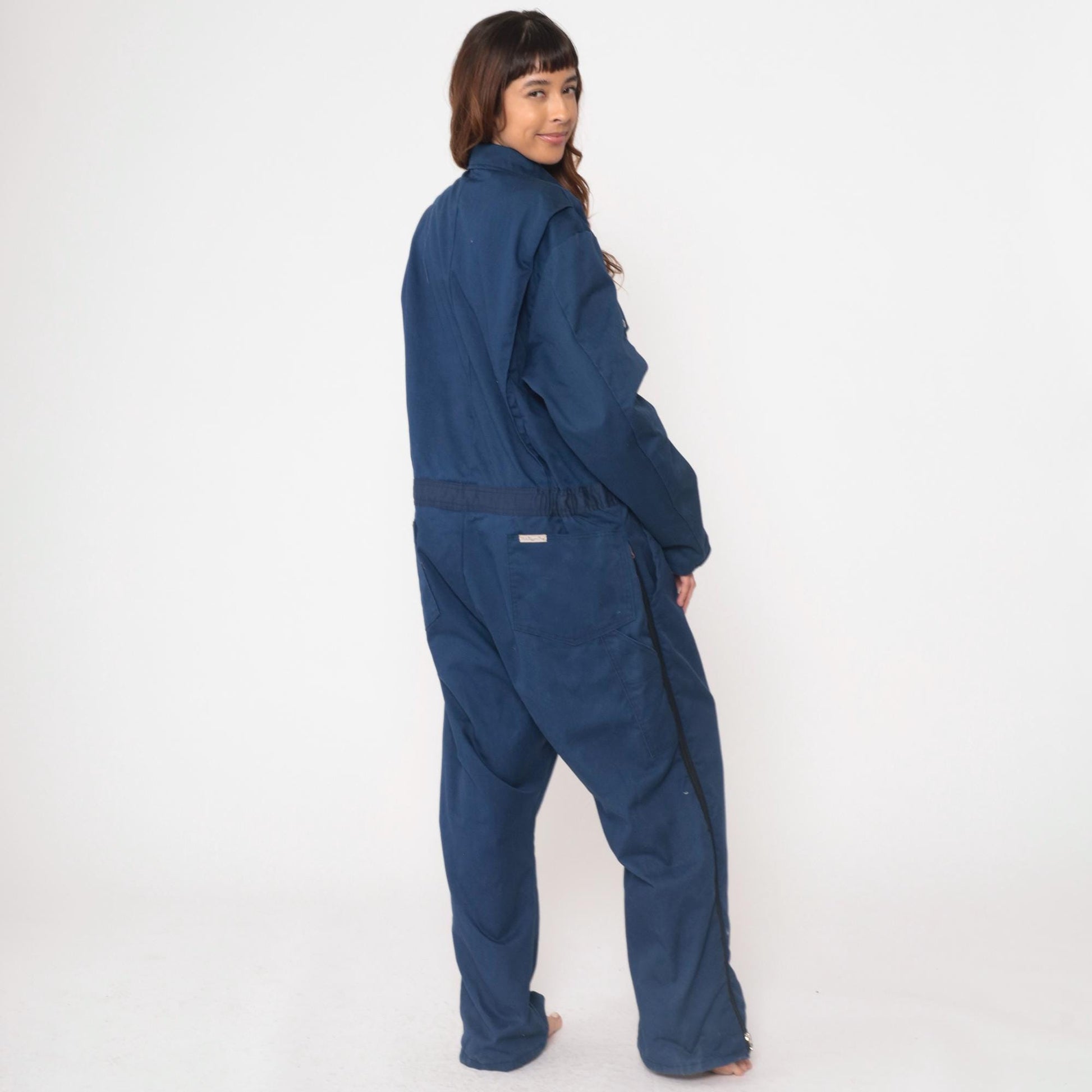 80s Walls Blizzard Pruf Navy Coveralls Insulated Workwear Jumpsuit Large L