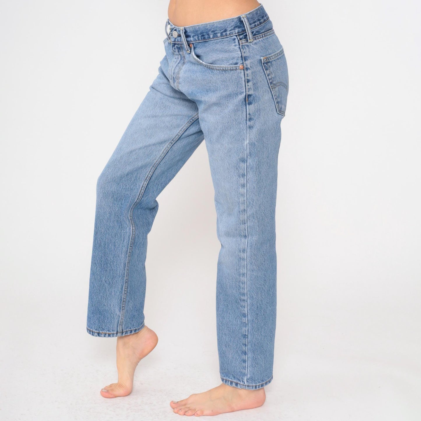 Y2K Levi's 505 Light Blue Straight Leg Mid Rise Jeans Large L