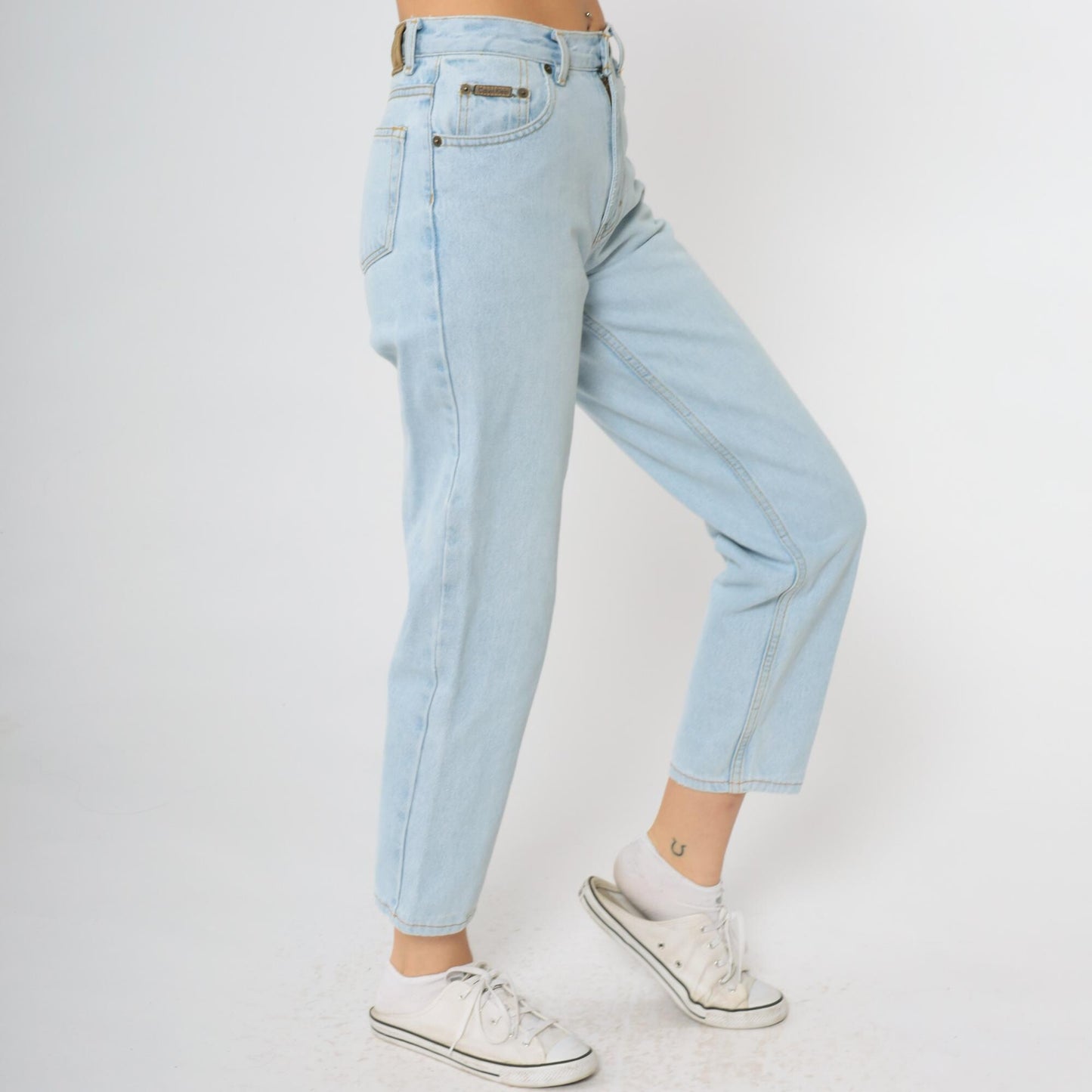 90s Calvin Klein High Waist Tapered Jeans Blue Denim Size 14