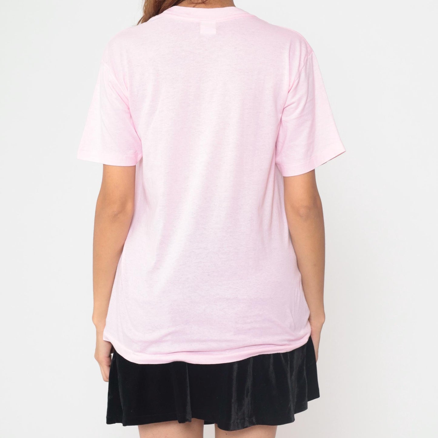 80s CHED Pink Sheep Graphic T-Shirt Cotton Blend Heart Print Large L
