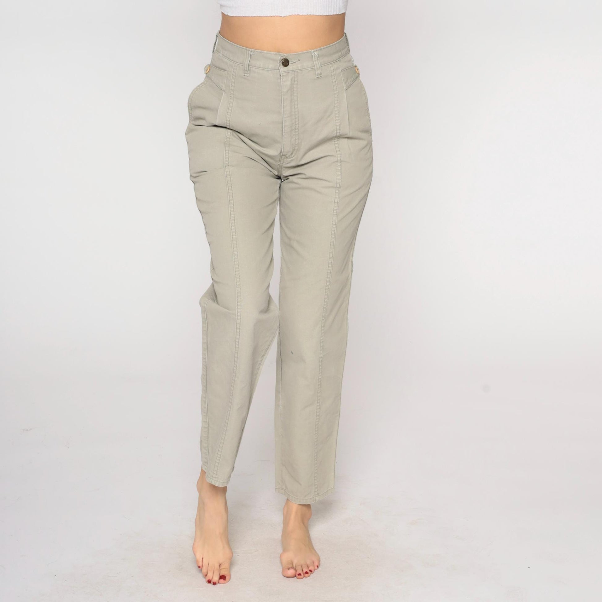 80s Rollingstone Western Jeans Sage Green High Waist Straight Leg 28