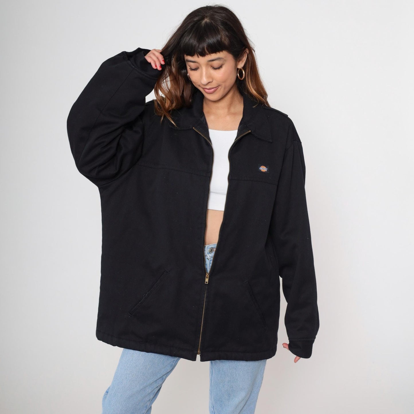 90s Dickies Black Zip-Up Utility Jacket Men's Extra Large XL