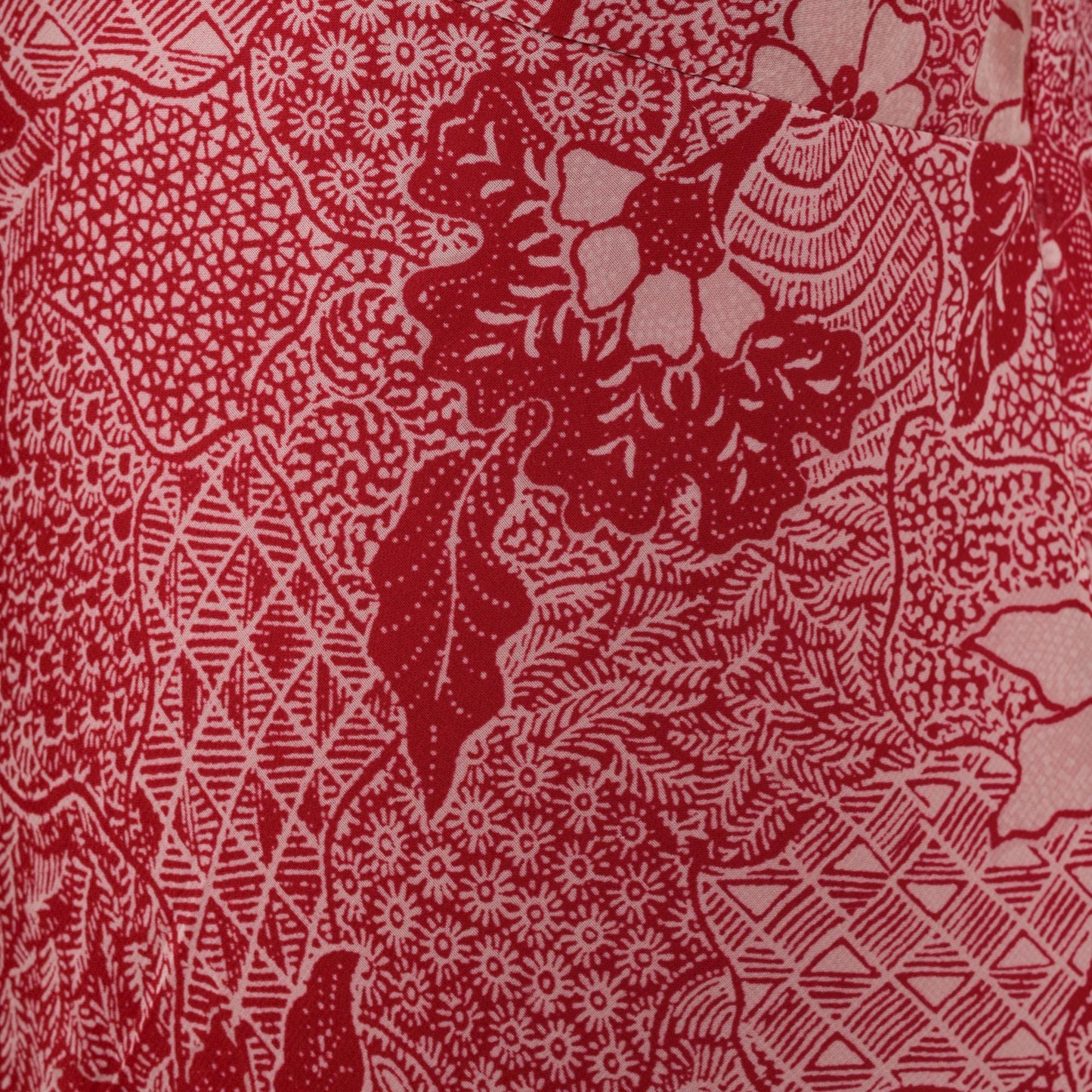 Y2K Red Paisley Midi Dress Sleeveless V Neck Floral Chiffon Medium