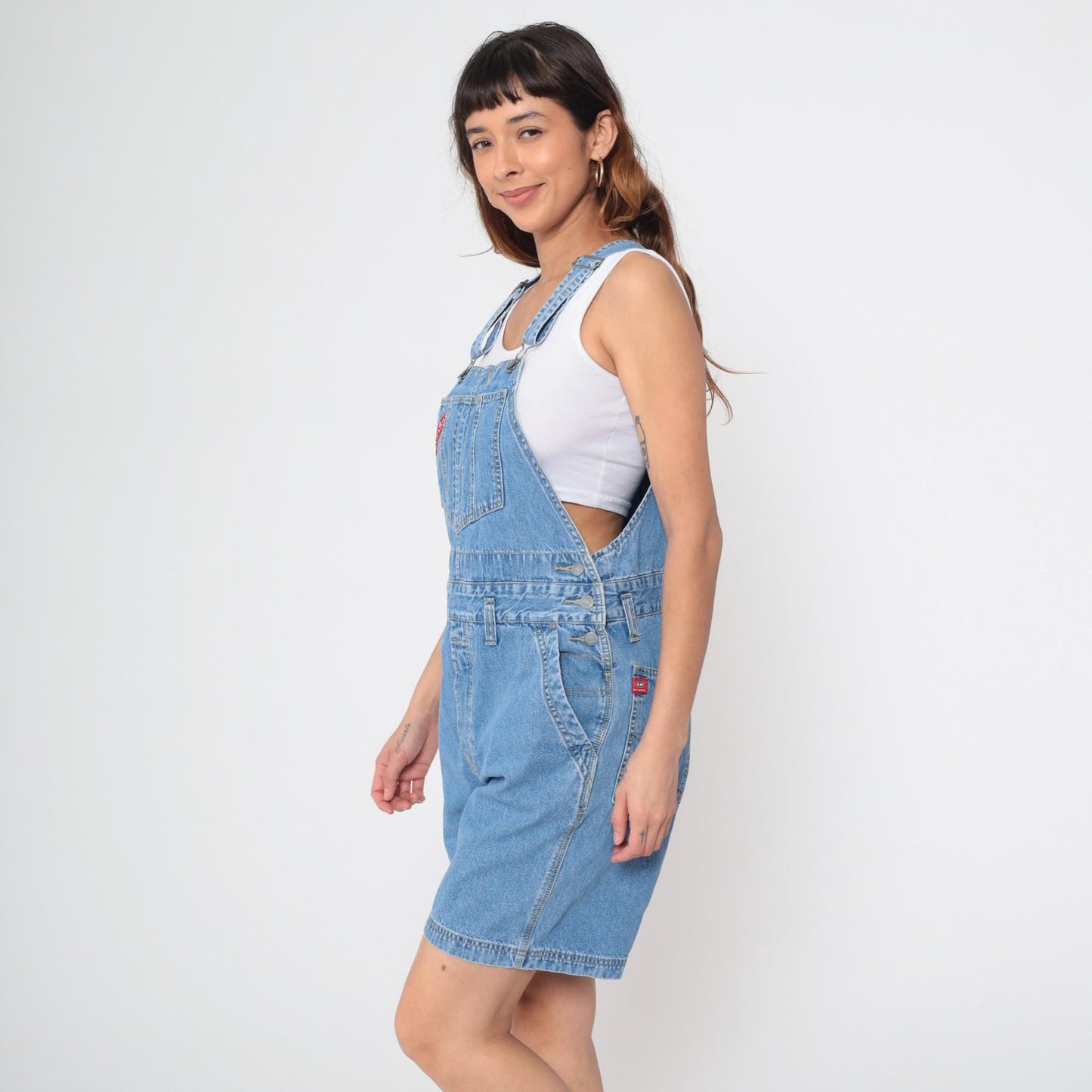 Y2K Union Bay Denim Shortalls Blue Bib Overalls Medium M