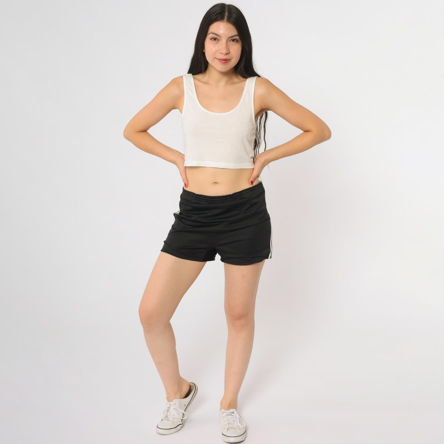 80s Champ Athletic Shorts Black White Stripe Track Shorts Extra Large XL