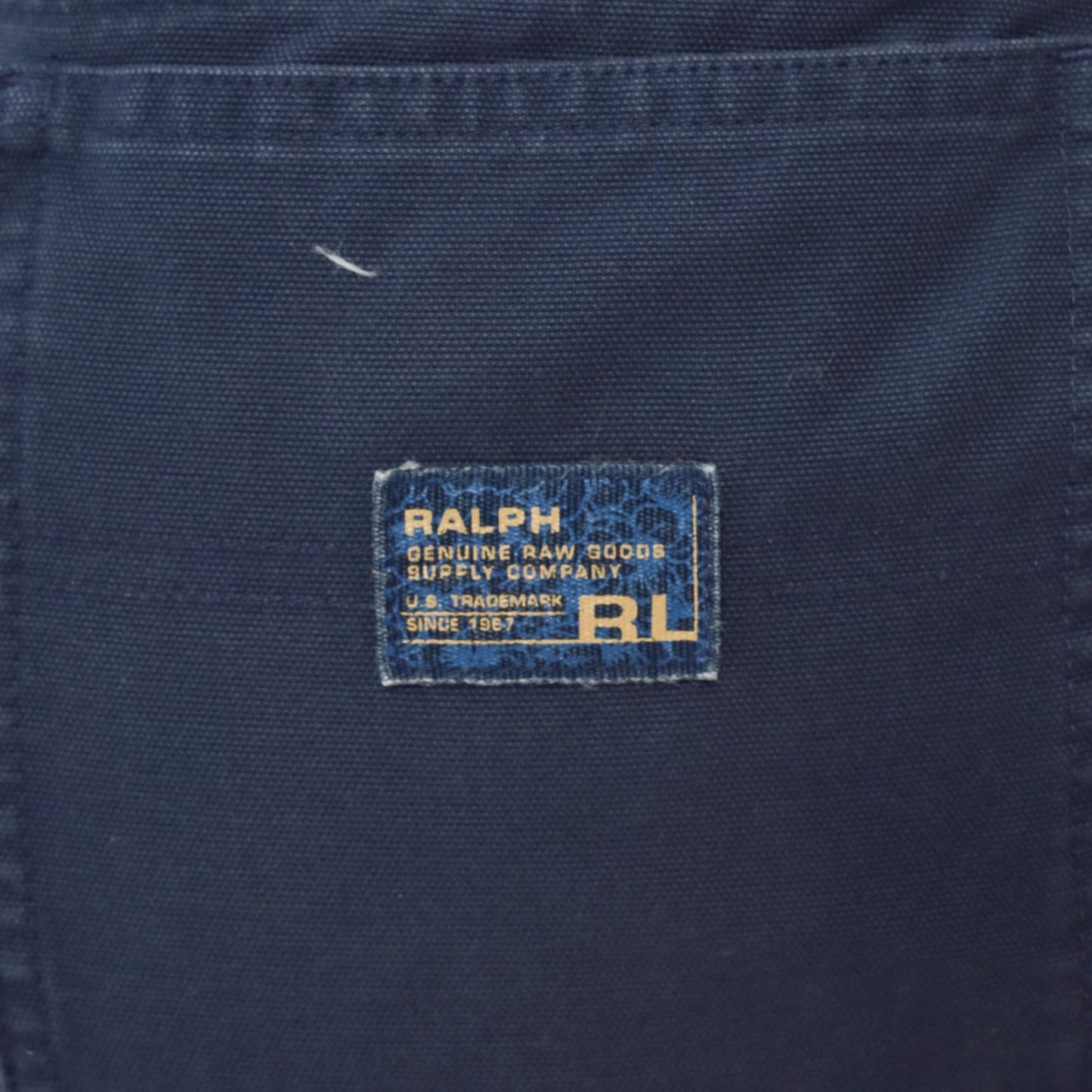 Ralph Lauren Navy Cotton Twill Shorts High Waisted Button Front 90s Small
