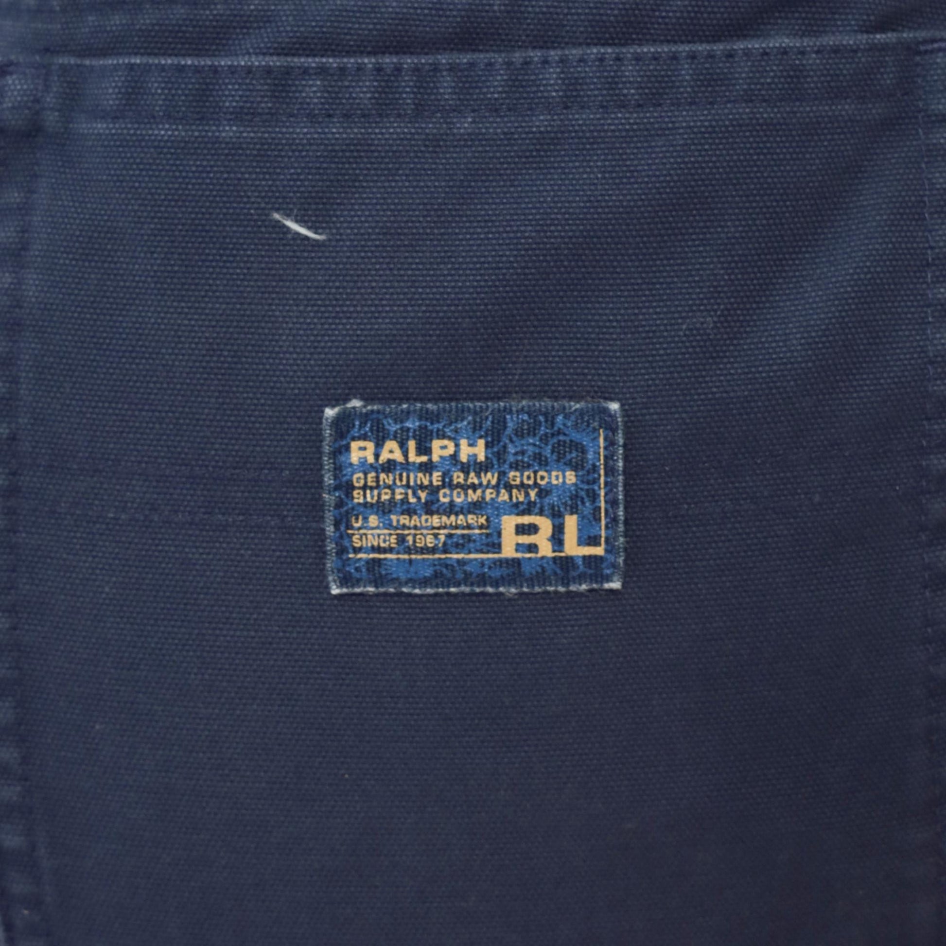 Ralph Lauren Navy Cotton Twill Shorts High Waisted Button Front 90s Small