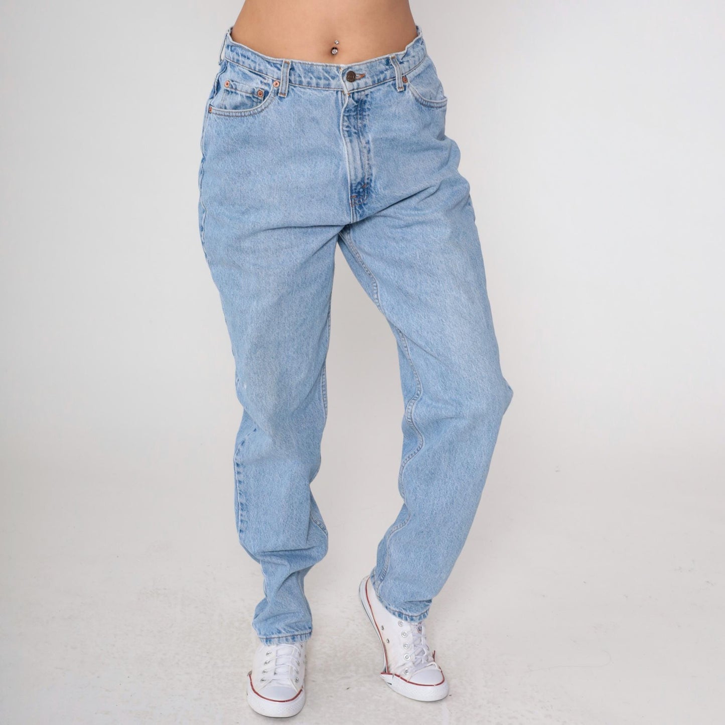Levi's 521 High Waist Mom Jeans Blue Denim Tapered 90s 16 Long