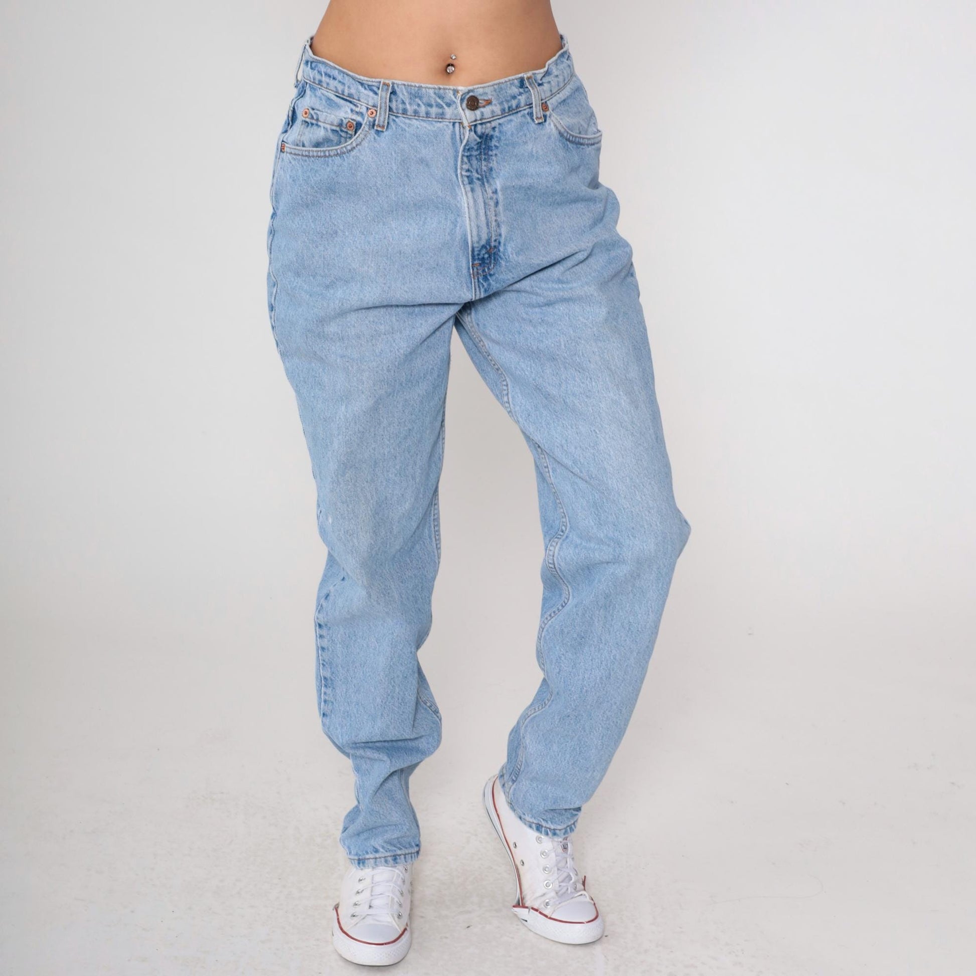 Levi's 521 High Waist Mom Jeans Blue Denim Tapered 90s 16 Long