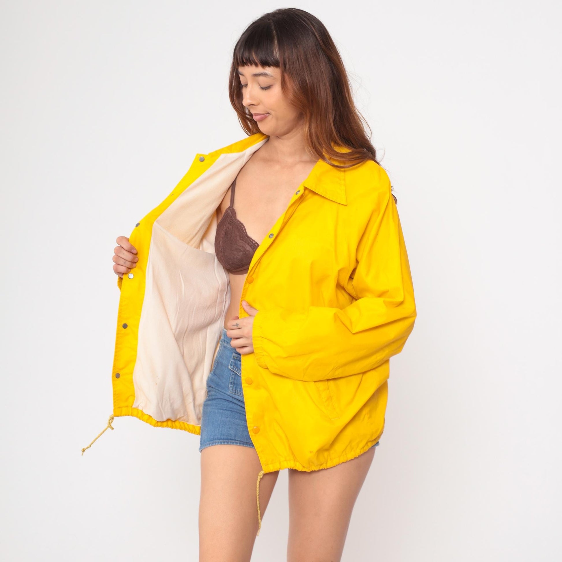 80s Southern Medicine Arizona Windbreaker Yellow Native American Graphic Large