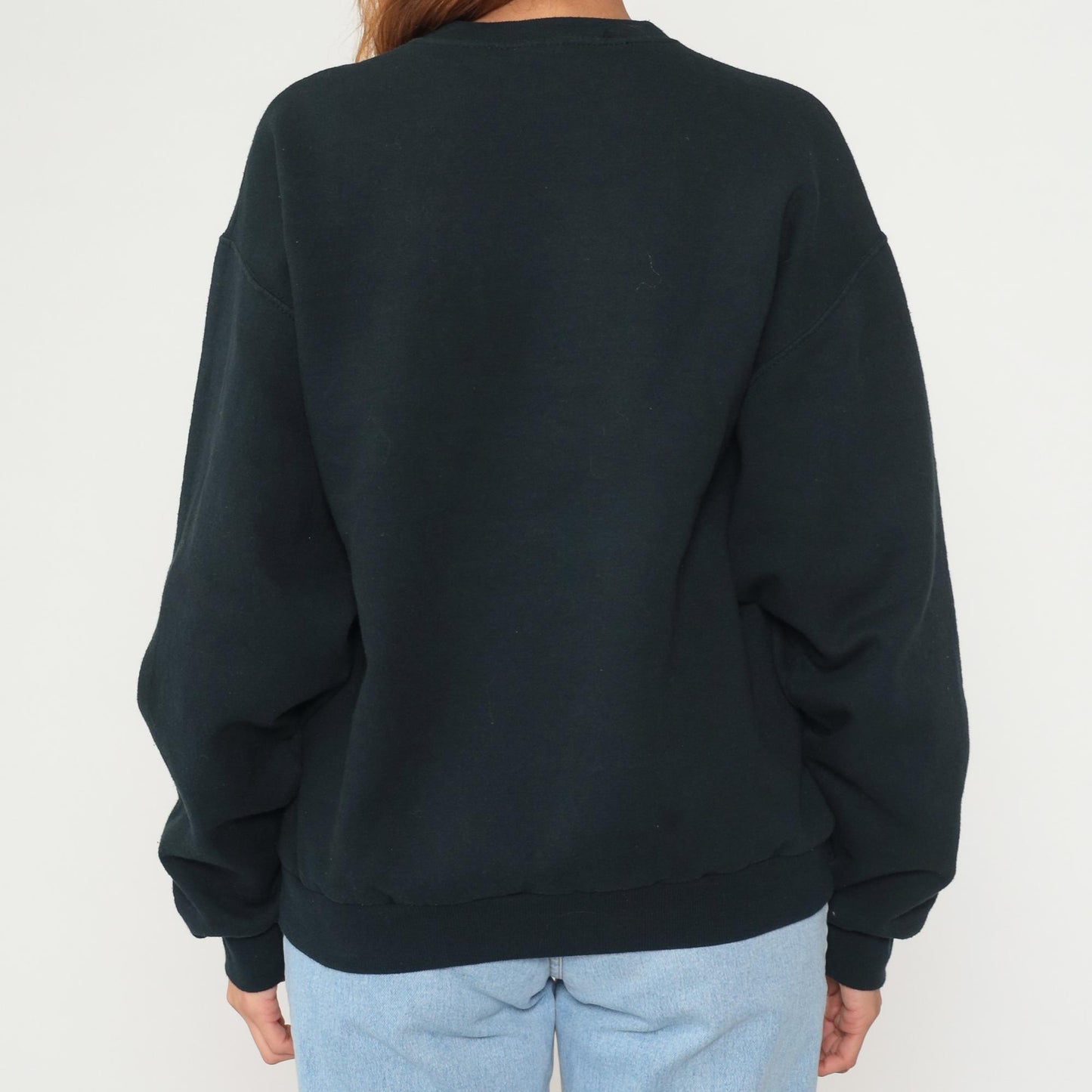 90s Tae Kwon Do Sweatshirt Black Martial Arts Graphic Crew Neck Medium M