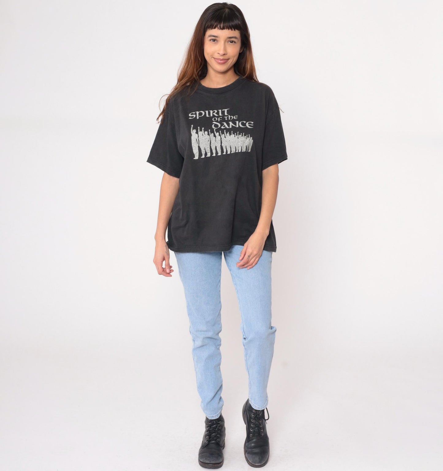 Spirit of the Dance 90s Black Cotton Graphic T-Shirt Dancer Crew Neck Large L