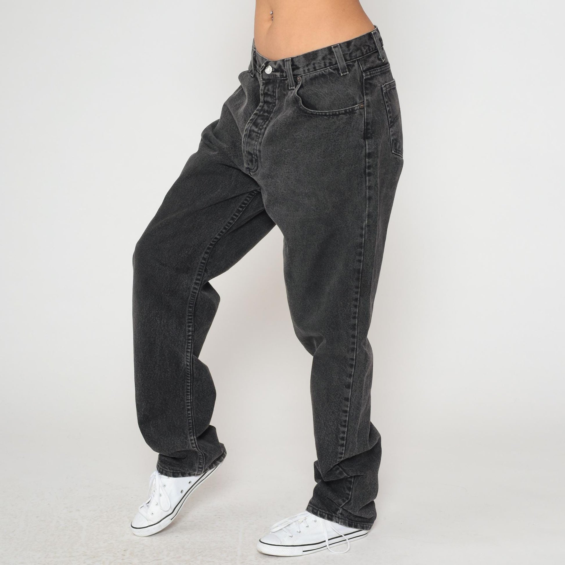 90s Armani Exchange Black Straight Leg Jeans Cotton Men's 34 Waist
