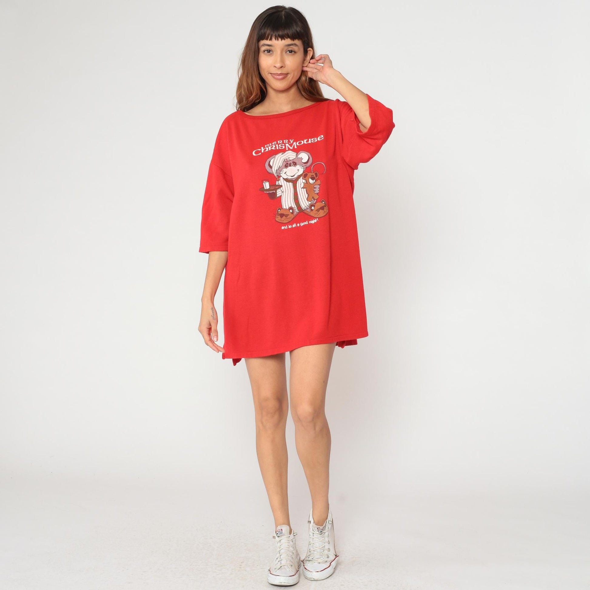 90s Heartland Good Stuff Chrismouse Red Nightgown Cotton Medium