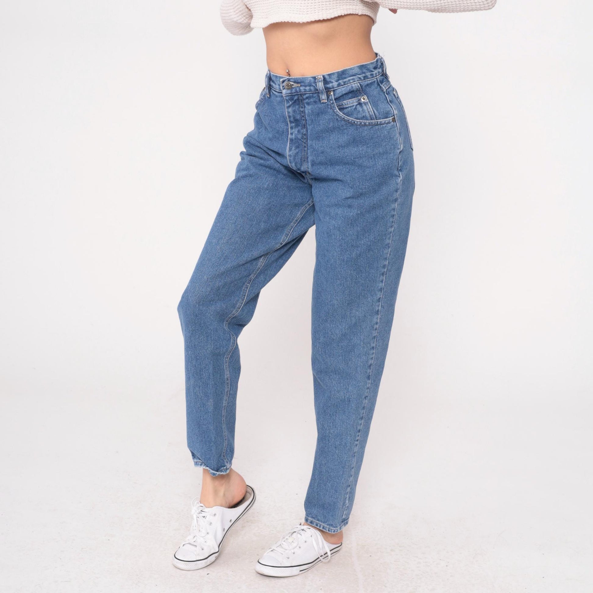 90s Gloria Vanderbilt High Waisted Straight Leg Jeans Medium Wash Blue Medium