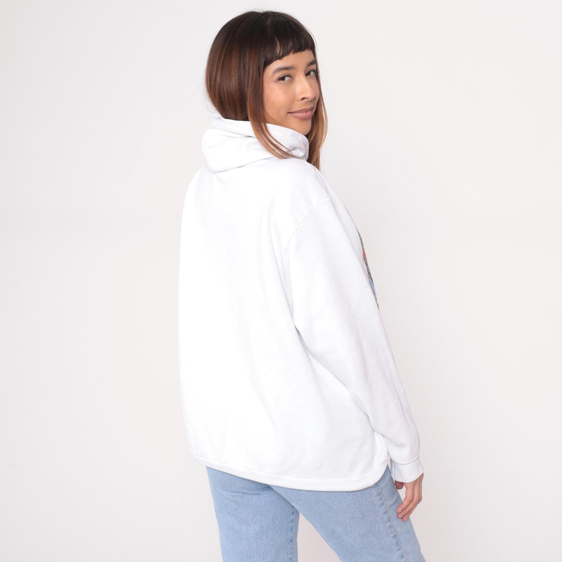 90s Reno National Championship Air Races Hoodie White Graphic Plus Size XXL