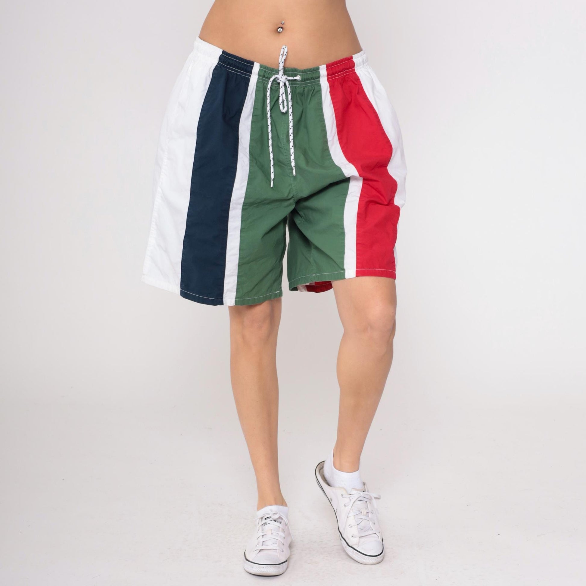 Tommy Hilfiger Y2K Colorblock Swim Shorts Navy Red Green White Extra Large XL