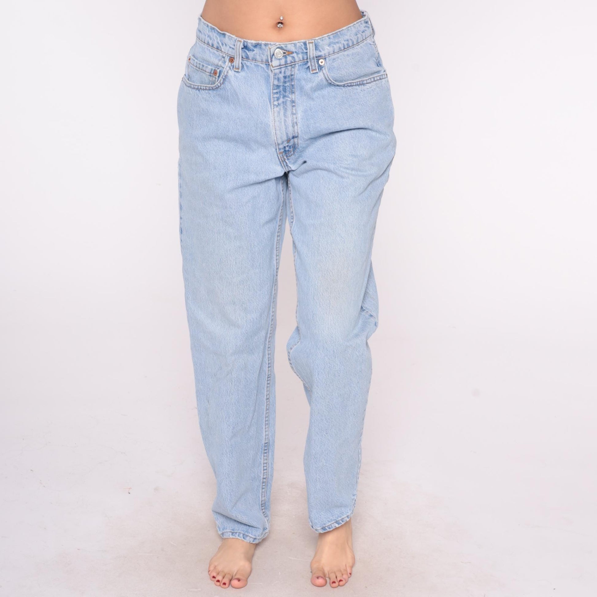 90s Levi's 550 Light Wash High Rise Mom Jeans Straight Leg 34x32