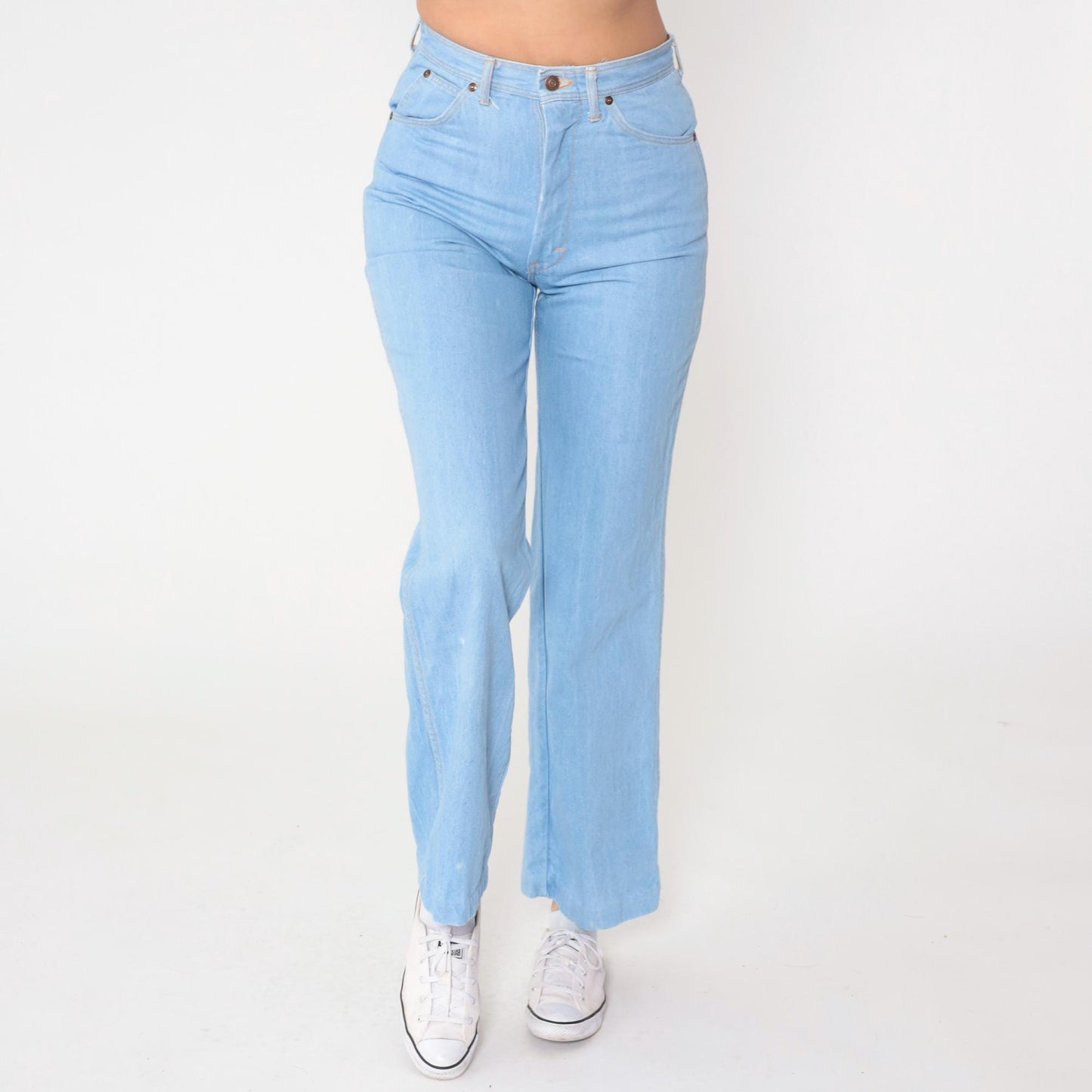 80s Funny Girl Light Wash High-Waisted Straight Leg Jeans Small S