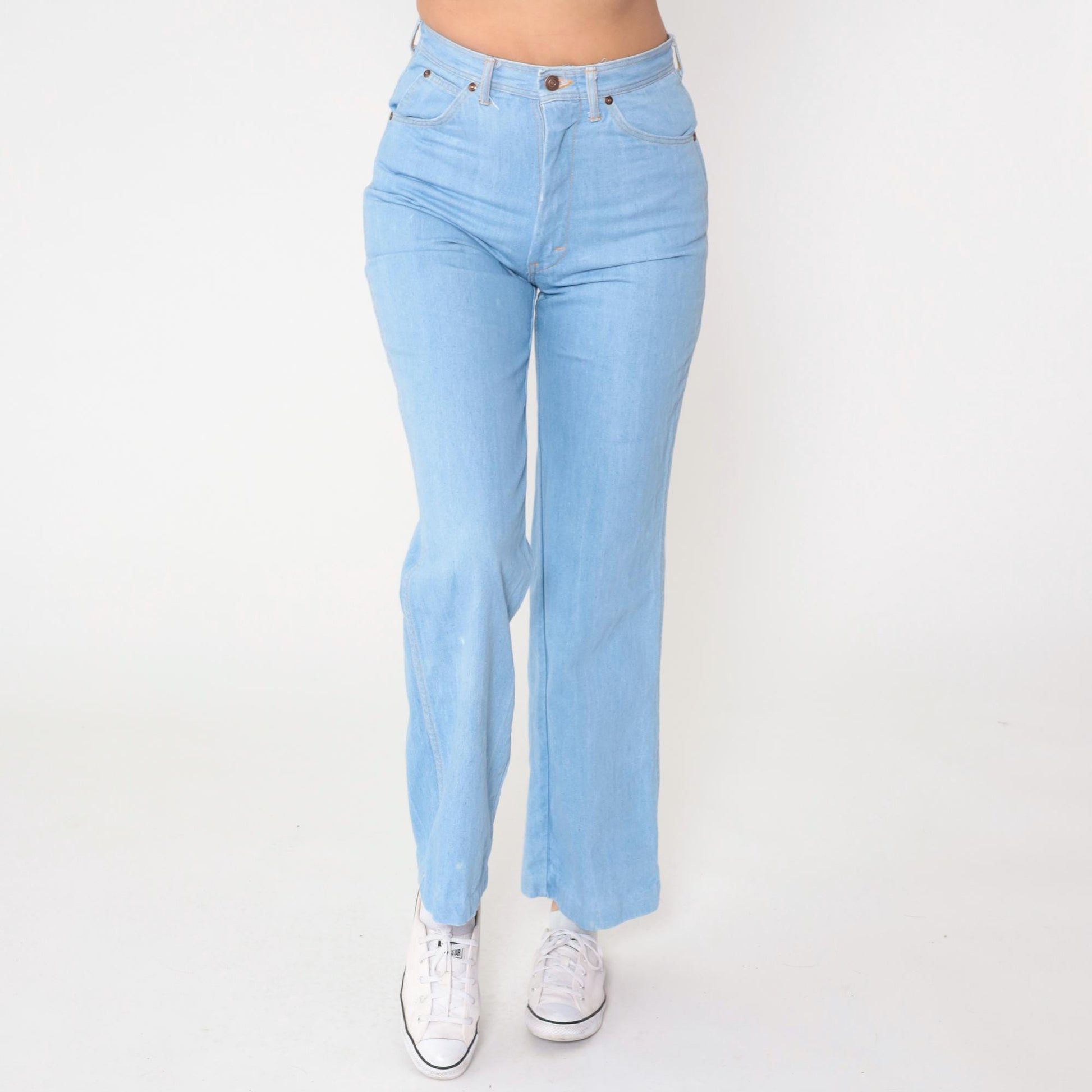 80s Funny Girl Light Wash High-Waisted Straight Leg Jeans Small S