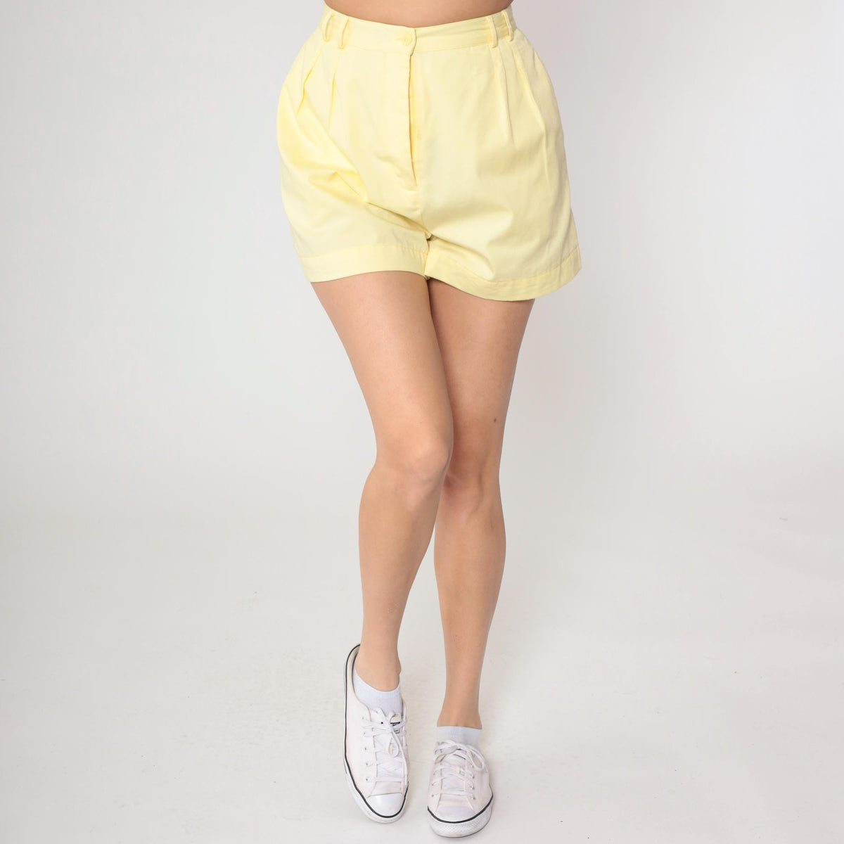 80s Connections Tropical Floral Shorts Yellow High Waisted Small
