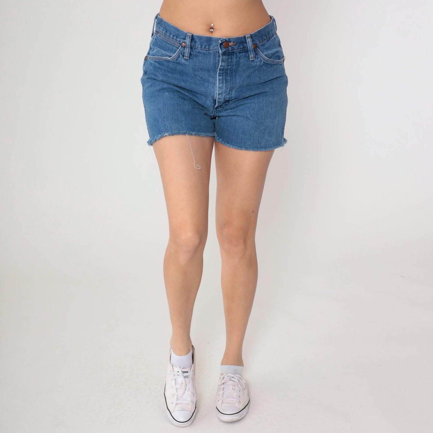 Wrangler 90s High Waisted Denim Cutoff Shorts Light Wash Cotton Large L