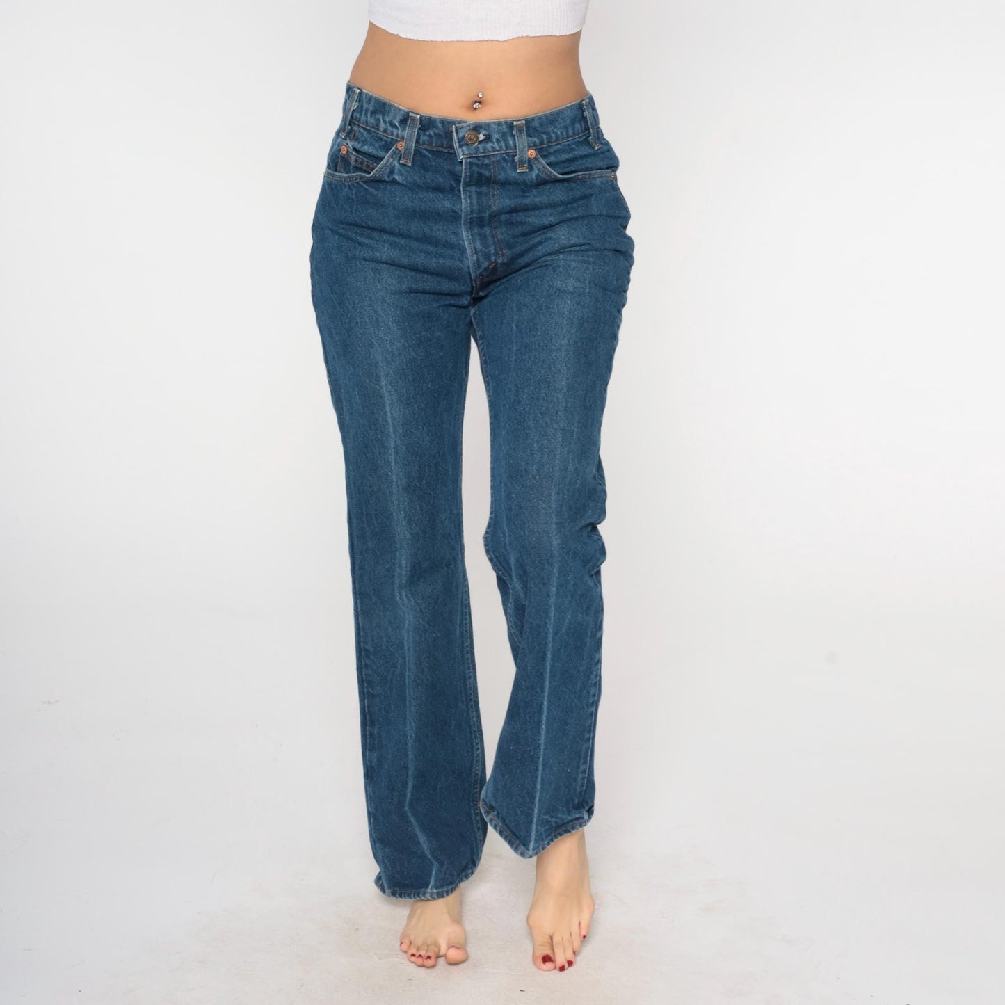 80s Levi's High Rise Straight Leg Jeans Blue Denim 32x32 Medium