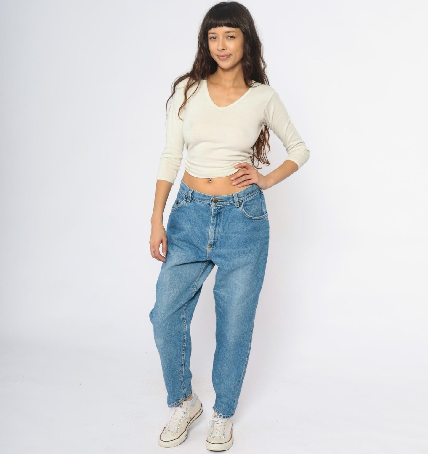 90s Lee High-Waisted Straight Leg Jeans Medium Wash Denim Large L