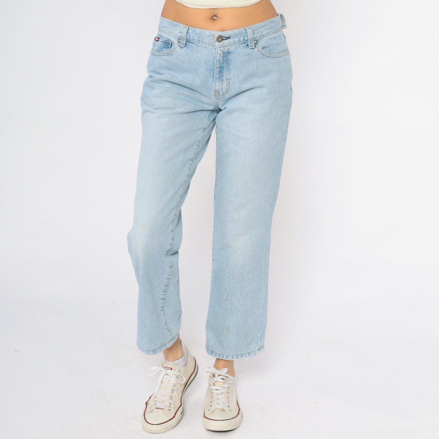 Tommy Hilfiger Y2K Light Wash Denim Cropped Ankle Jeans Small S
