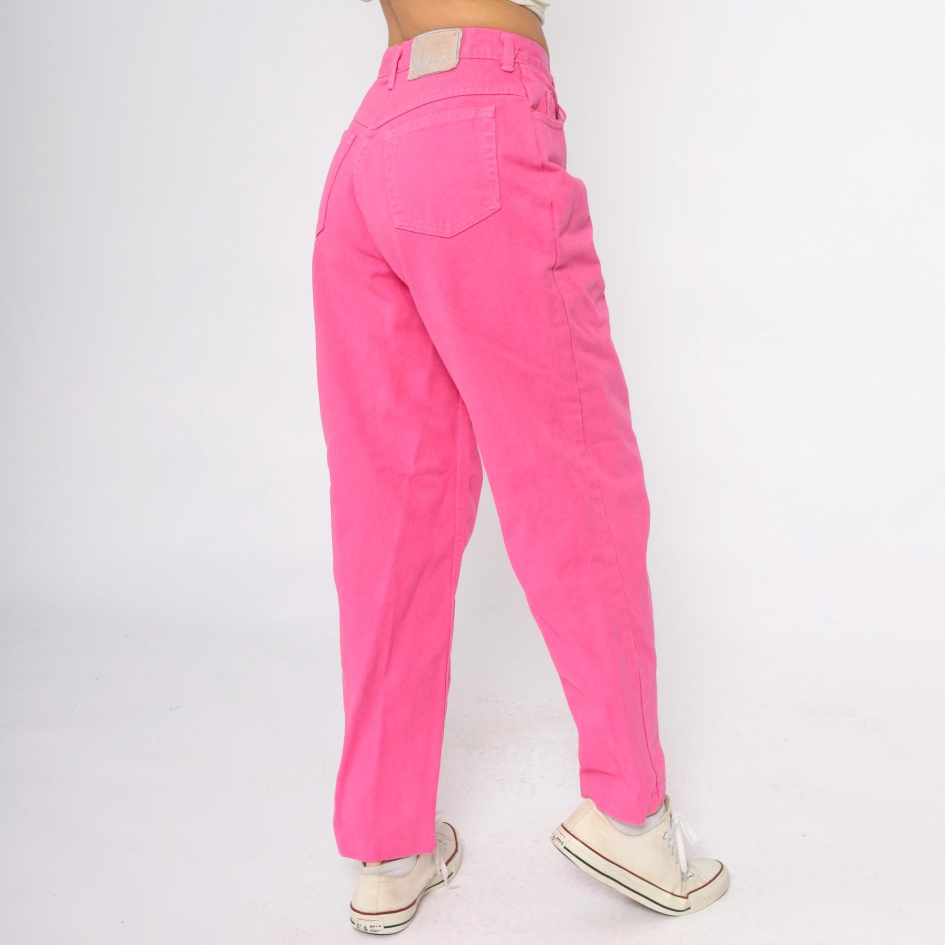 90s Moda Intl Hot Pink High Rise Straight Leg Jeans Cotton Denim Large L